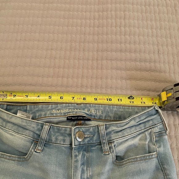 American Eagle Women's Light Blue Washed Stretch Jeggings 4 Long - Picture 9 of 11